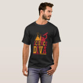 T-shirt Chimie Microscopes Science Diva Female STEM (Devant entier)