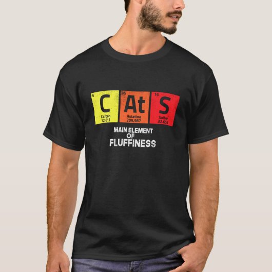 T-shirt Chimie scientifique Nerd Chat Élément Noël (Devant)