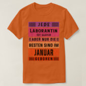 T-shirt Chimiste Anniversaire Janvier Né Assistant de labo (Design devant)