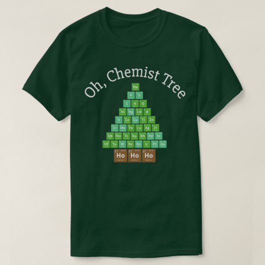 T-shirt Chimiste Arbre Noël Ho Ho Ho Chimie Science (Design devant)