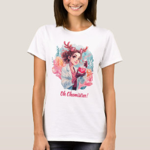T-shirt Chimiste festive fille aquarelle art scientifique