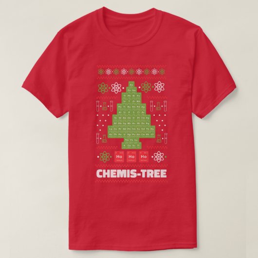 T-shirt Chimiste Science Arbre de Noël Chimie (Design devant)