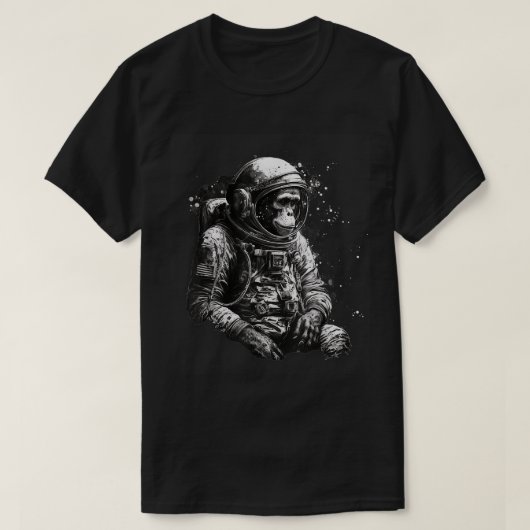 T-shirt Chimpanzé Astronaut spatial Monkey de voyage Vinta (Design devant)