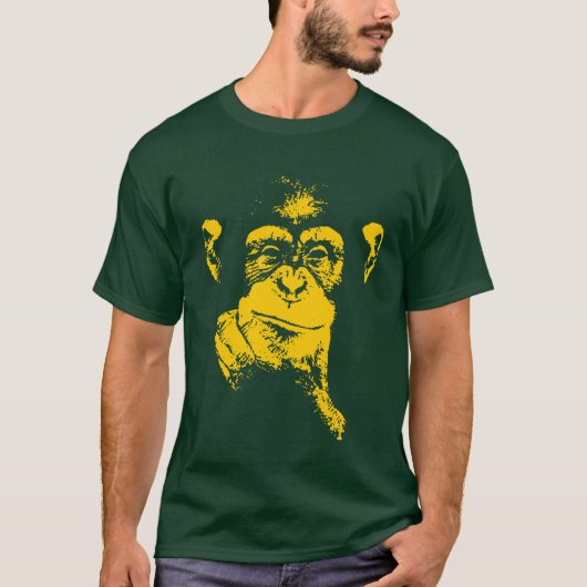 T-shirt chimpanzé de pensée (Devant)