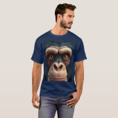 T-shirt Chimpanzé drôle mignon fou (Devant entier)
