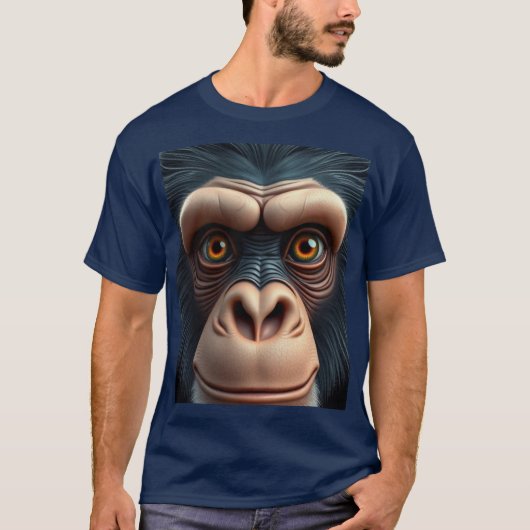 T-shirt Chimpanzé drôle mignon fou (Devant)