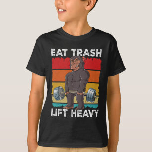 T-shirt Chimpanzé Gym Entraînement Poids Manger Trash Lift
