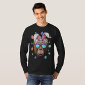 T-shirt Chimpanzé Lapin de Pâques Oreilles Drôle OEufs de  (Devant entier)