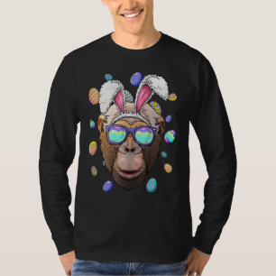 T-shirt Chimpanzé Lapin de Pâques Oreilles Drôle OEufs de