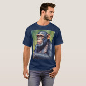 T-shirt Chimpanzé mignon fou drôle  (Devant entier)