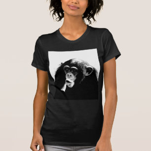 T-shirt Chimpanzé noir blanc
