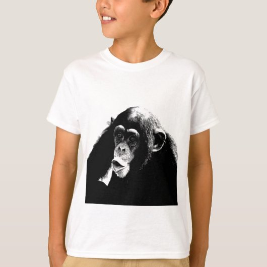 T-shirt Chimpanzé noir blanc (Devant)