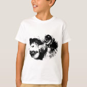 T-shirt Chimpanzé noir et blanc (Devant)