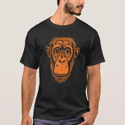 T-shirt Chimpanzé orange Ape Not Monkey Cute Chimp (Devant)