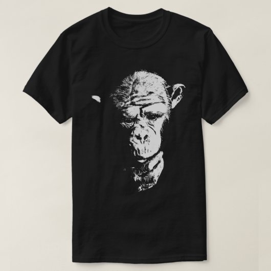 T-shirt Chimpanzé Penser Singe Ape Cool Chimp Tee (Design devant)