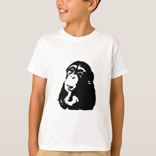 T-shirt Chimpanzé Pop Art Thinking (Devant)