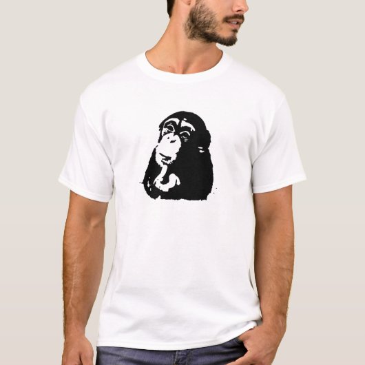 T-shirt Chimpanzé Pop Art Thinking (Devant)