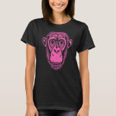 T-shirt Chimpanzé rose chaud Ape Pas Singe Mignonne Chimp (Devant)