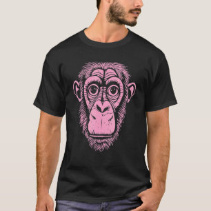 T-shirt Chimpanzé rose clair Ape Pas Singe Mignonne Chimp