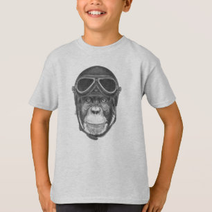 T-shirt Chimpanzé vintage de casque