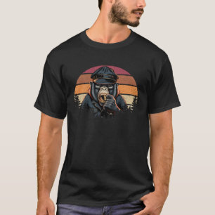T-shirt Chimpanzé Vintage Rétro Singe Singe Ape Sauvage An