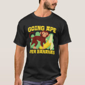 T-shirt Chimpanzee Going Ape Over Bananas (Devant)