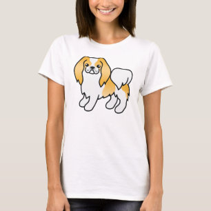 T-shirt Chin Japonais Blanc Et Citron Chien De Dessin Anim