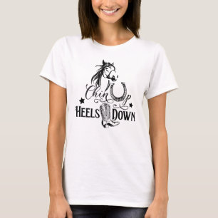 T-shirt Chin up talons bas cowgirl cheval amoureux équitat