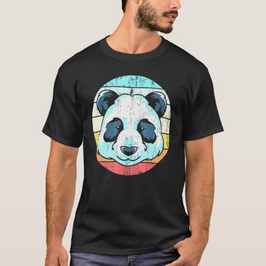 T-shirt China Wildlife Zoo Animal Panda Bear Head Retro Fo (Devant)