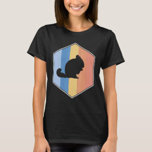 T-shirt Chinchilla Aux Couleurs Rétro Dans Un Hexagon