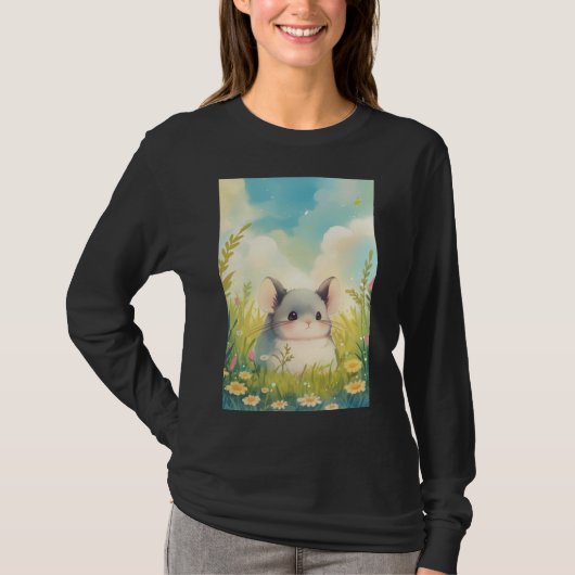 T-shirt Chinchilla blotti dans l'étreinte de la nature (Devant)