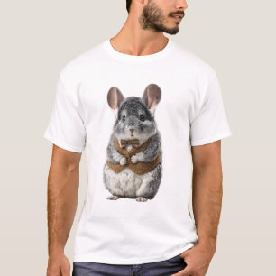 T-shirt Chinchilla élégant charmant en nœud papillon marro