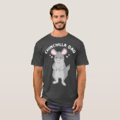 T-shirt Chinchilla Papa Funny Animal Animal Animal Pet Pèr (Devant entier)