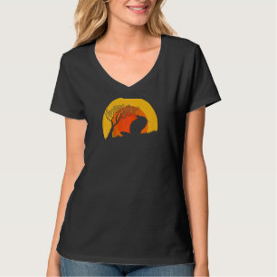 T-shirt Chinchillas Coucher De Soleil Rétro Vintage Pour C