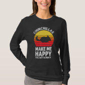 T-shirt Chinchillas Make Me Happy Sunset Retro Chinchilla (Devant)