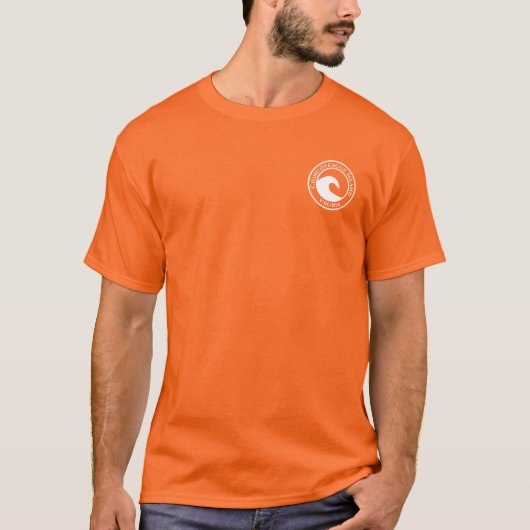 T-shirt Chincoteague Island White Ocean Wave Circle Design (Devant)