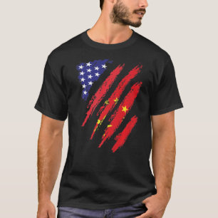 T-shirt Chine Amérique Drapeau Cultivé USA Patriot Héritag