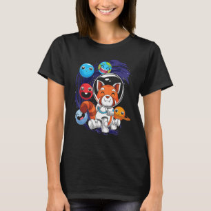 T-shirt Chine Animal Cute Planètes Science Espace Panda Ro