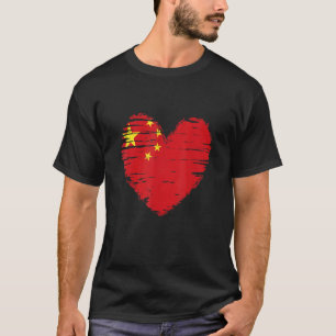 T-shirt Chine Coeur Drapeau chinois Fierté chinoise