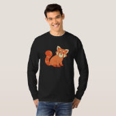 T-shirt Chine Forêt Faune Animal mignon Panda Rouge (Devant entier)