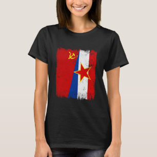 T-shirt Chine Yougoslavie Demi Drapeau Chinois Yougoslave 