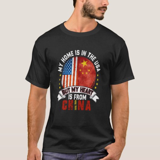 T-shirt Chinese American Patriot Heart is from China Flag (Devant)