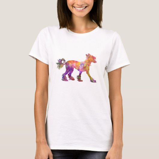 T-shirt Chinese crested dog 01 in watercolor 2 (Devant)