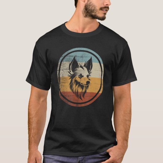 T-shirt Chinese Crested Dog Retro Style (Devant)