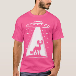 T-shirt Chinese Crested Mom Papa Dog - Drôle Alien Ufo