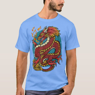T-shirt Chinese Japanese Dragon Red
