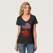 T-shirt Chinese Roots American China Flag Immigrant Citize (Devant entier)