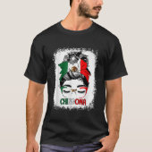 T-shirt Chingona Messy Bun avec Bandana et lunettes Mexica (Devant)