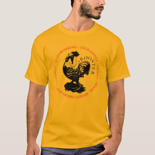 T-shirt Chinois Coq Année Personnalité Zodiac Anniversaire (Devant)