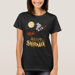 T-shirt Chinois Crested Chien Ride sorcier Shotgun Hallowe